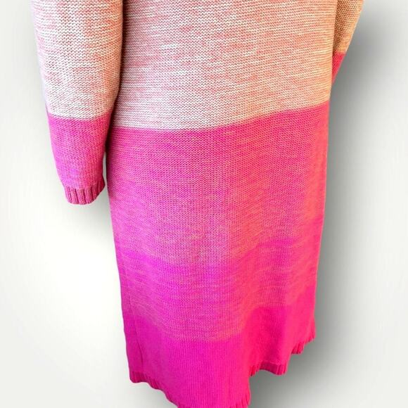Torrid Long Open Cardigan Duster Sweater Long Sleeves Slouchy Size L Pink Ombre - Picture 11 of 15